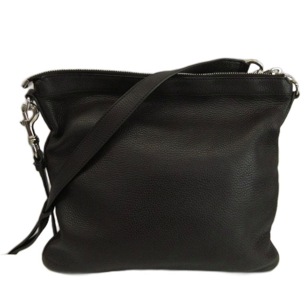 Gucci All Leather Shoulder Bag Messenger Embossed Logo Dark Brown — view 2