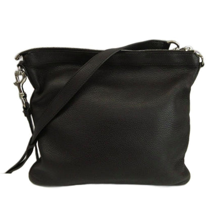 Gucci All Leather Shoulder Bag Messenger Embossed Logo Dark Brown — view 2
