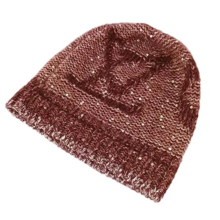 Louis Vuitton Bonnet Monogram Sequined Mohair Blend Knit Hat Beanie Wool