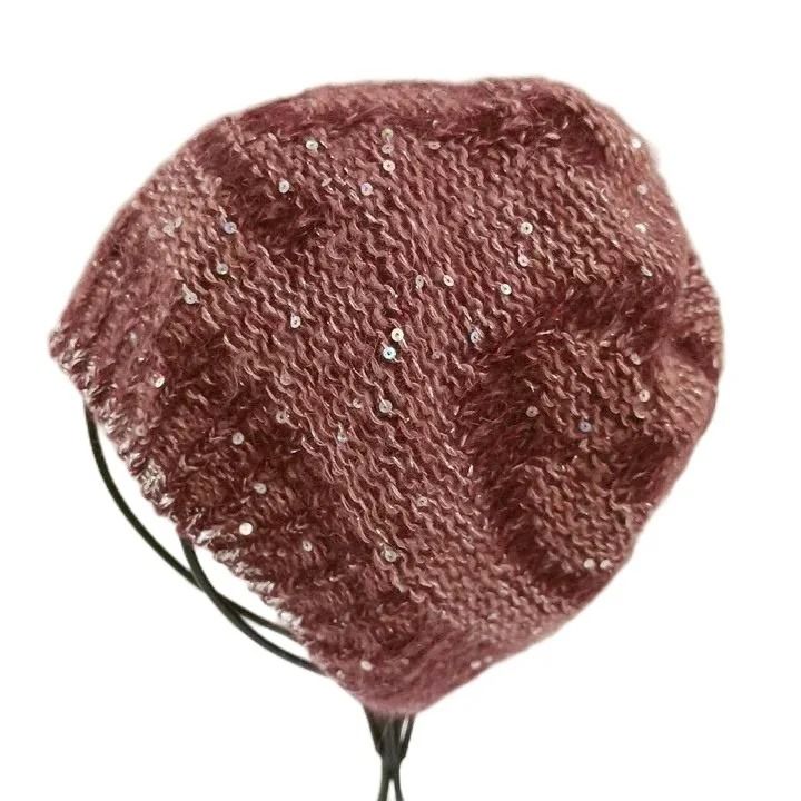Louis Vuitton Bonnet Monogram Sequined Mohair Blend Knit Hat Beanie Wool — view 4