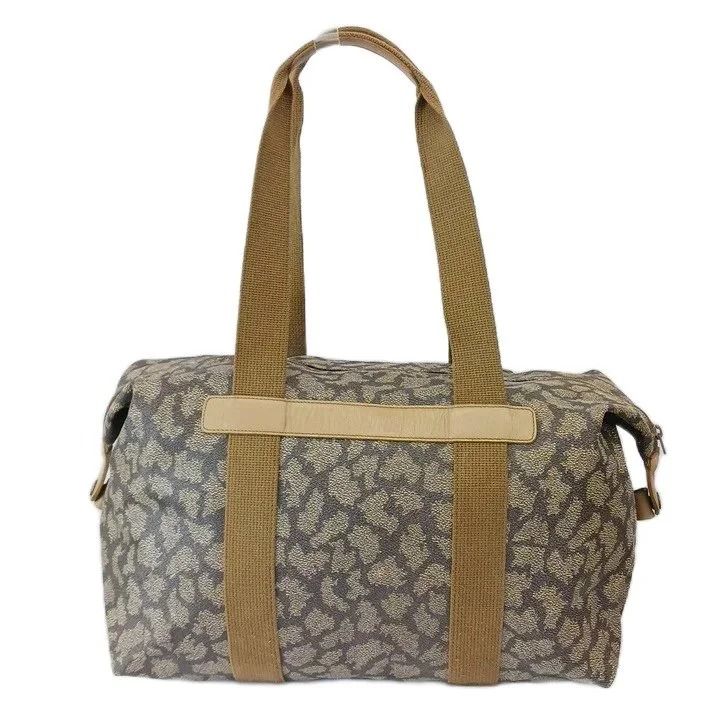Saint Laurent Vintage Boston Bag Tote Leather Giraffe Pattern YSL Logo Embossed — view 2