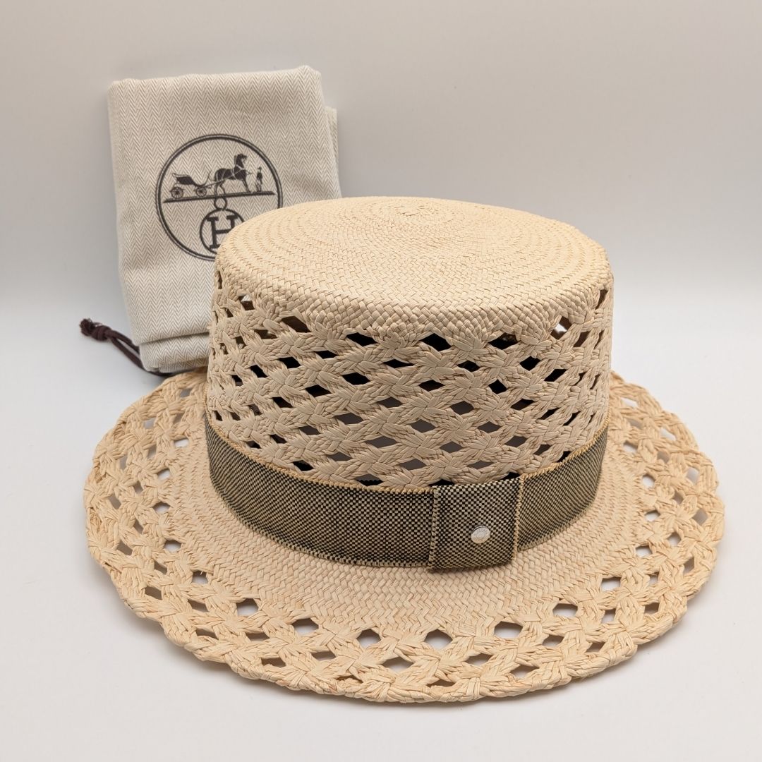 Hermes Eleonora Panama Straw Hat Sellier 56