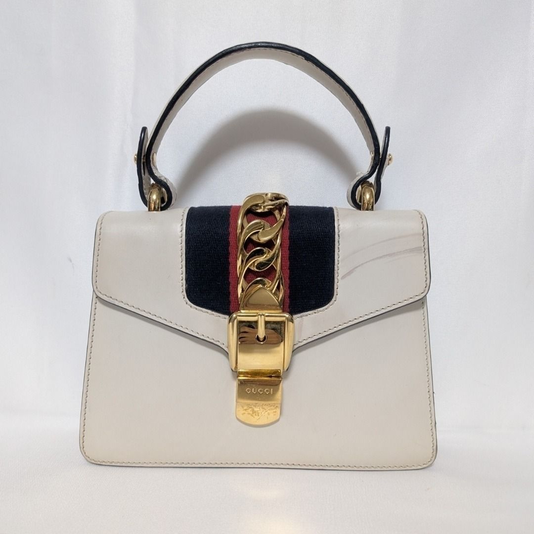 Gucci Sylvie Sherry Line White Leather Handbag