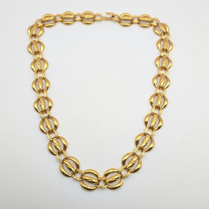 Chanel Quilted Gold Chain Long Necklace Vintage