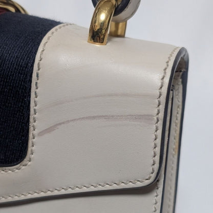 Gucci Sylvie Sherry Line White Leather Handbag — view 6