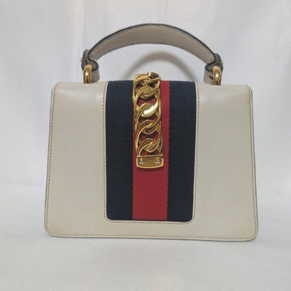 Gucci Sylvie Sherry Line White Leather Handbag — view 2
