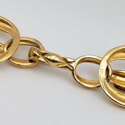 Chanel Quilted Gold Chain Long Necklace Vintage — view 8
