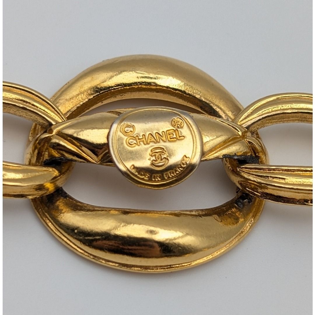 Chanel Quilted Gold Chain Long Necklace Vintage — view 5