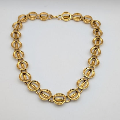 Chanel Quilted Gold Chain Long Necklace Vintage — view 6