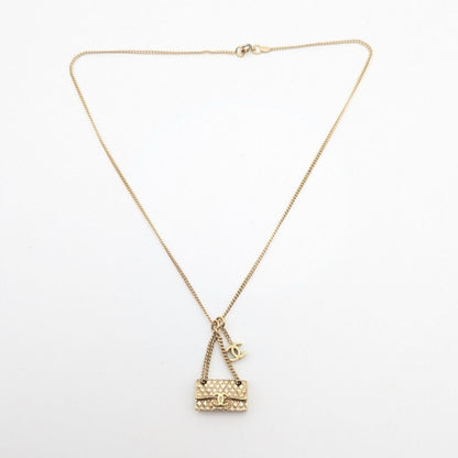 Chanel Necklace Bag Motif Quilted CC Logo Gold 05A — view 8
