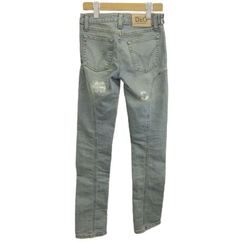 Dolce & Gabbana Denim Distressed Jeans Pants Zip Fly 38 Blue 24 — view 2