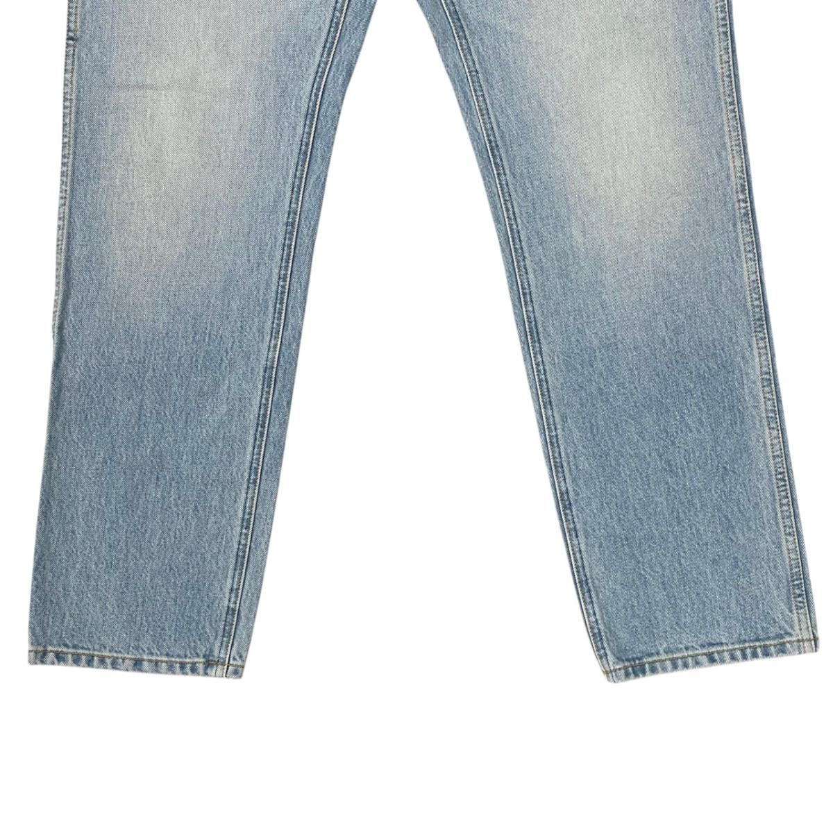 Gucci Pants Horsebit Tapered Denim Cotton Logo Patch Blue Gold 36 — view 4