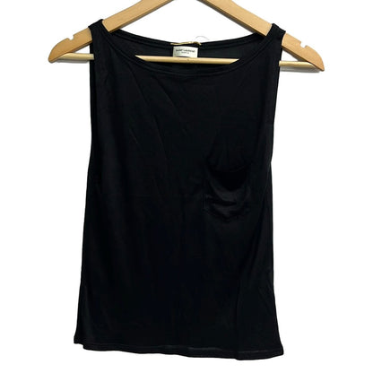 Saint Laurent Paris Sleeveless Top Black Crew 34