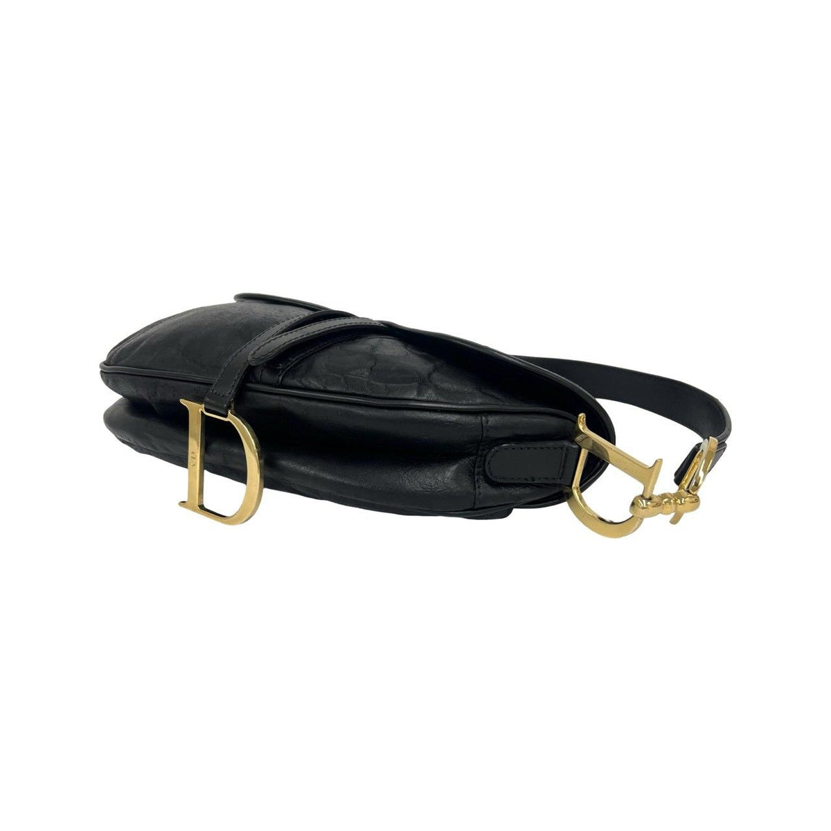 Dior Saddle Logo Leather Shoulder Bag Black — view 8
