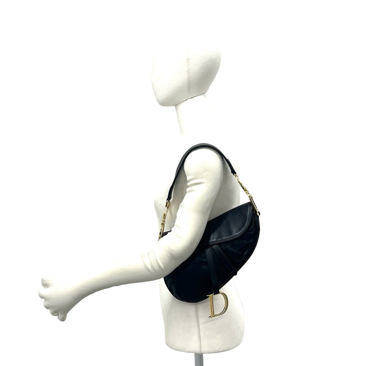 Dior Saddle Logo Leather Shoulder Bag Black — view 2