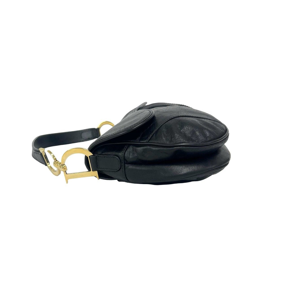 Dior Saddle Logo Leather Shoulder Bag Black — view 5