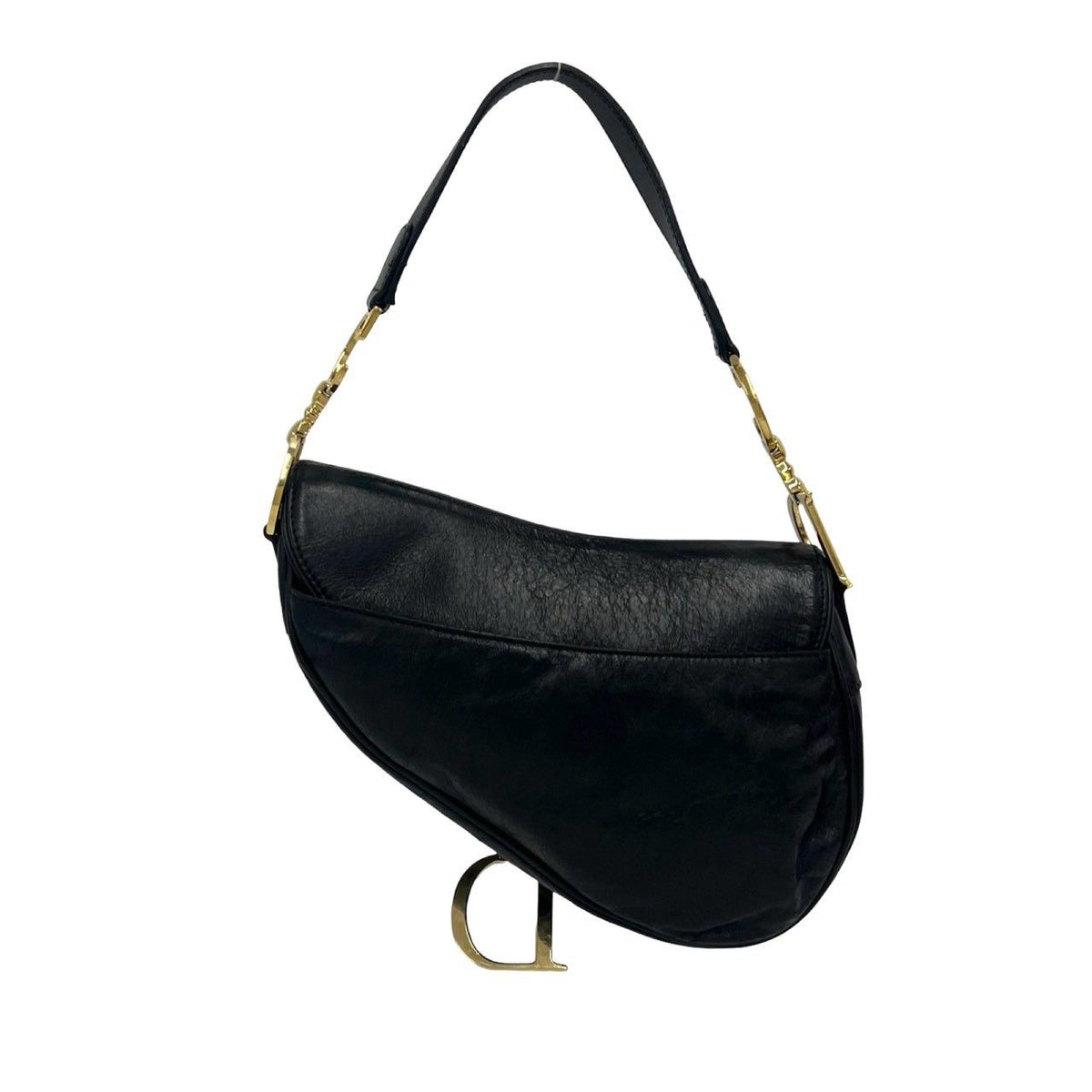 Dior Saddle Logo Leather Shoulder Bag Black — view 3