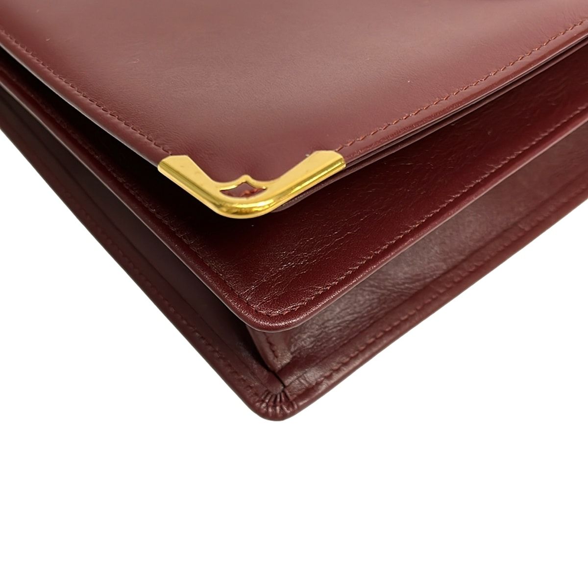 Cartier Second Bag Must Line Bordeaux Gold Leather — view 6