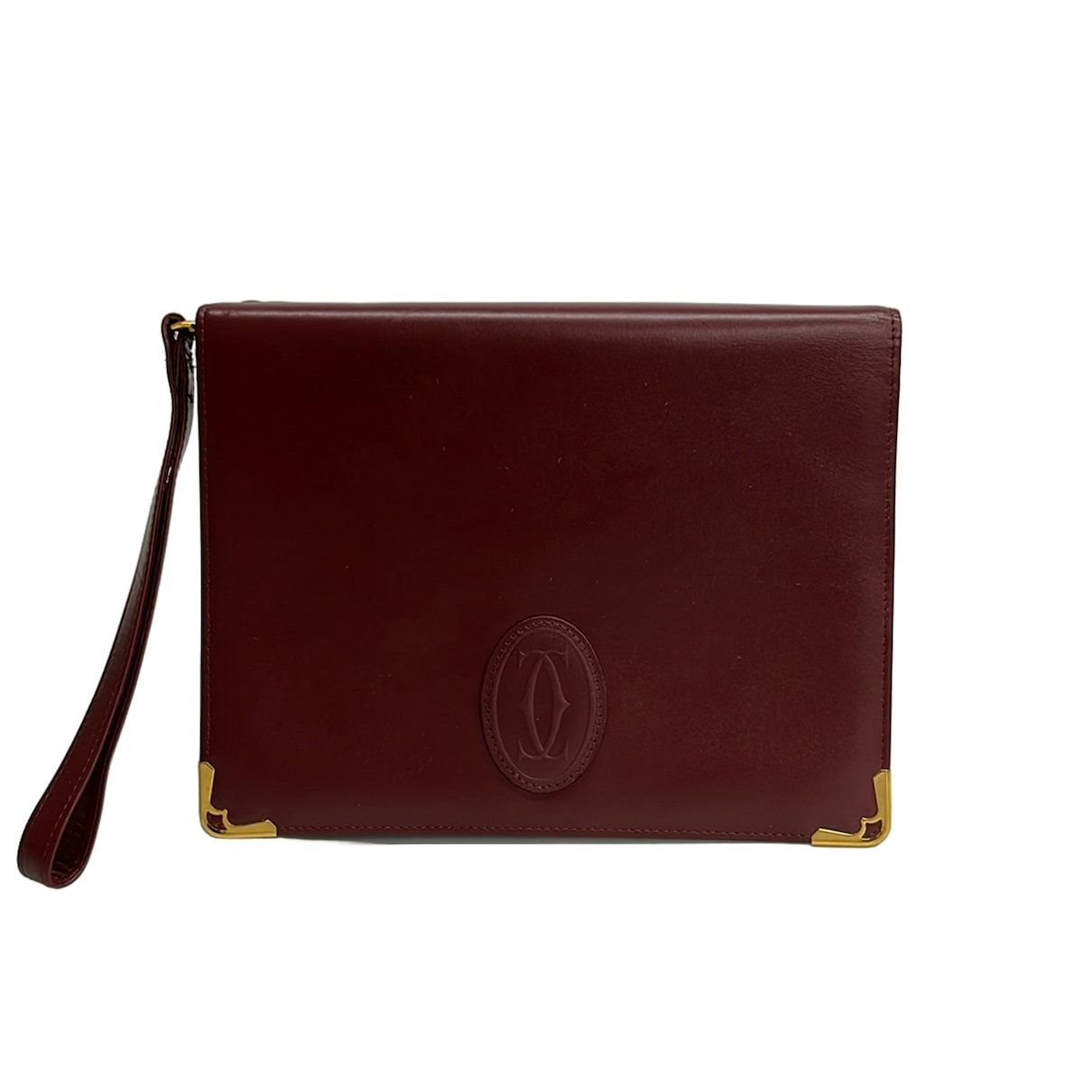 Cartier Second Bag Must Line Bordeaux Gold Leather