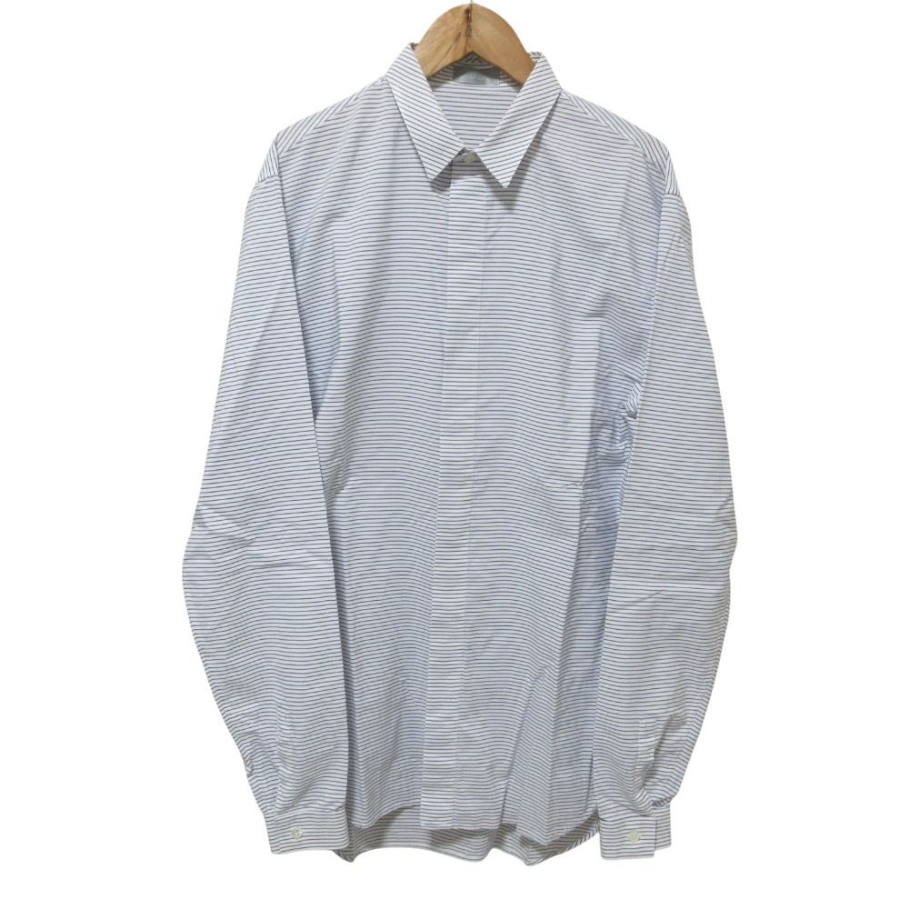 Dior Homme Long Sleeve Striped Shirt 40 Blue White Spring Summer Fall Winter