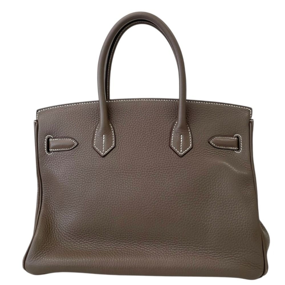 Hermes Birkin 30 Taurillon Clemence Handbag Etoupe Gold — view 2