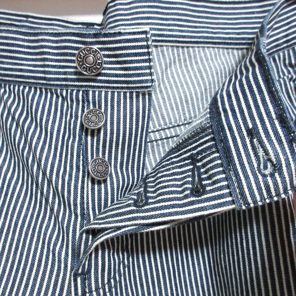 Gucci Regular Hickory Stripe Denim Pants Navy White Spring Summer Fall Winter 50 — view 3
