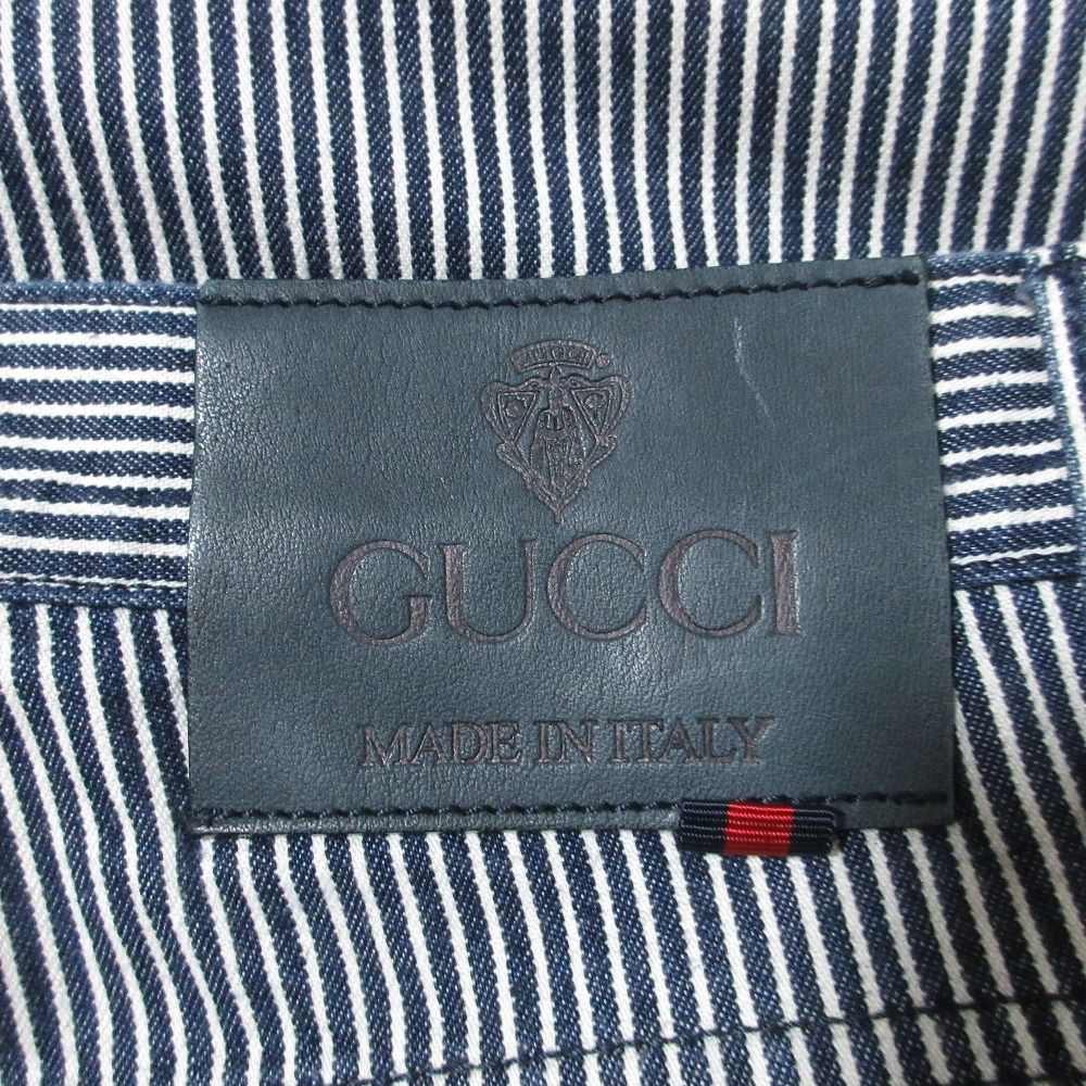 Gucci Regular Hickory Stripe Denim Pants Navy White Spring Summer Fall Winter 50 — view 5