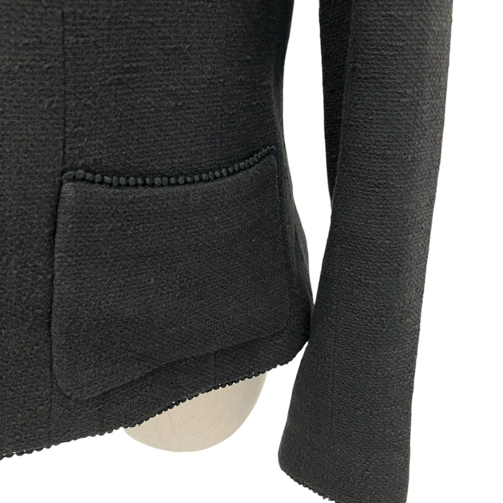 Chanel 98P Collarless Tweed Jacket Black Spring Summer Fall Winter 42 — view 5