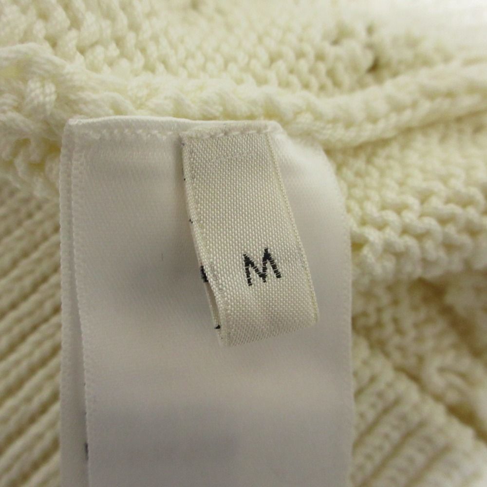 Celine Triomphe Cropped Cotton Knit Cardigan White M — view 6