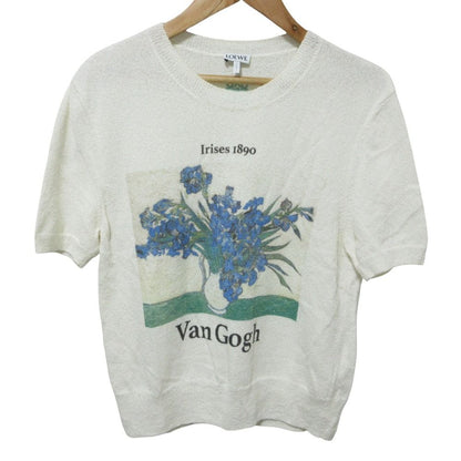 Loewe Vincent Fan Van Gogh Iris Short Sleeve Knit Sweater White Spring Summer M