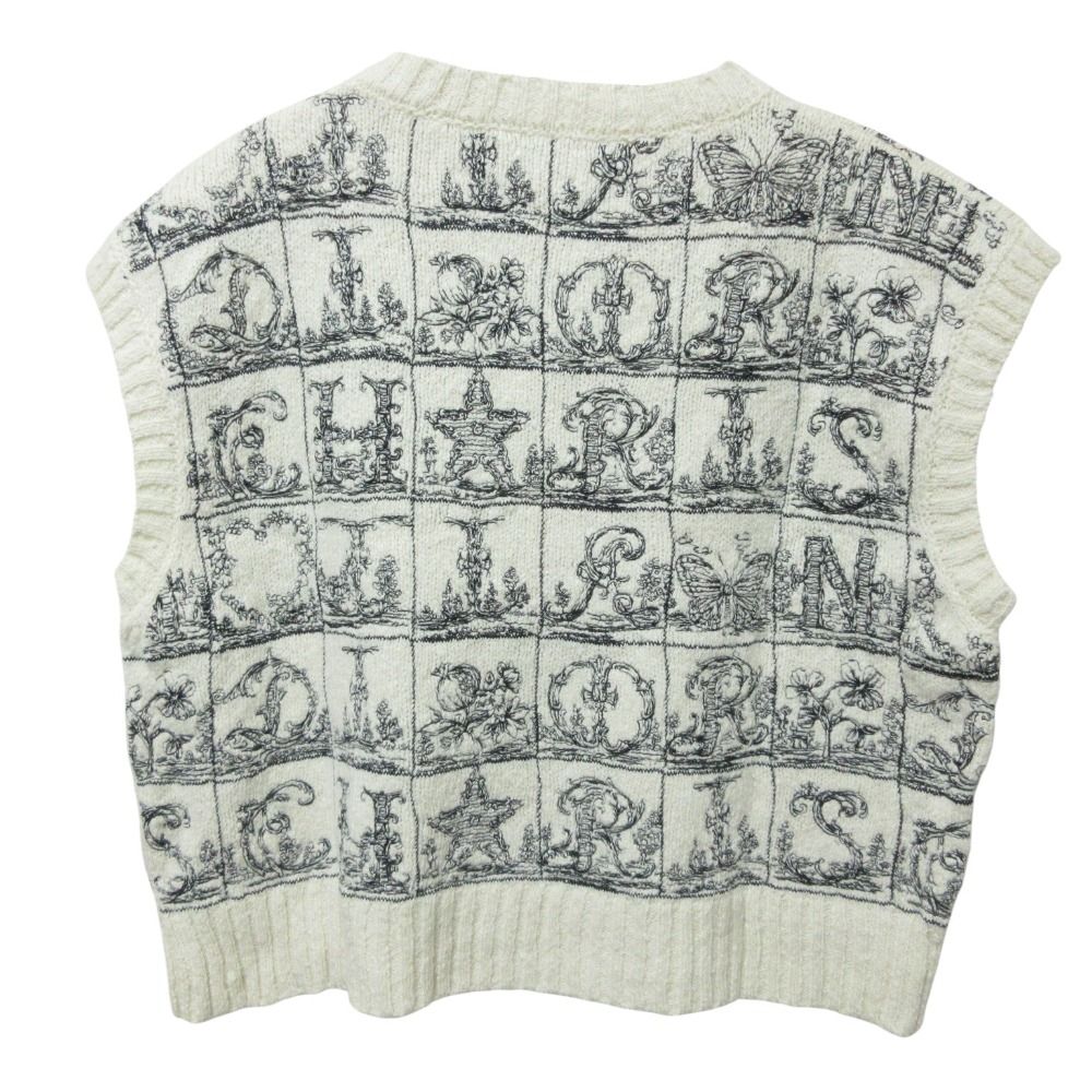 Dior Alphabet Wool Silk Knit Vest White Spring Summer Fall Winter — view 2
