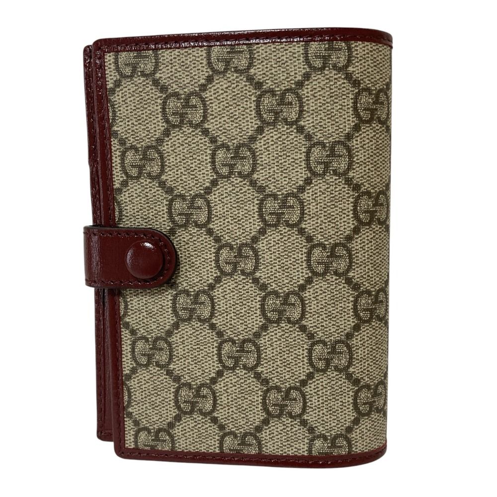 Gucci GG Supreme Pass Case Red Beige