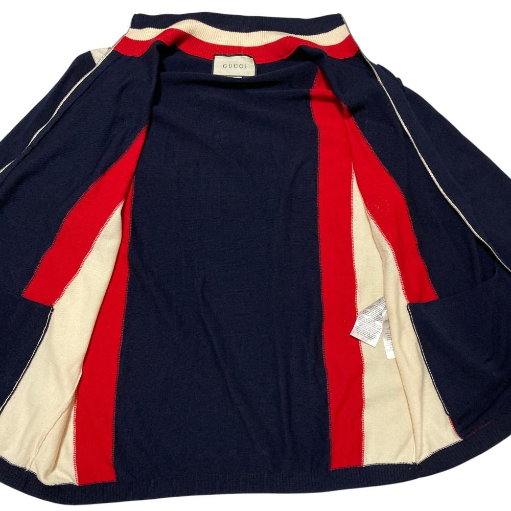 Gucci Wool Knit Bomber Jacket Navy Spring Summer Fall Winter XL — view 4