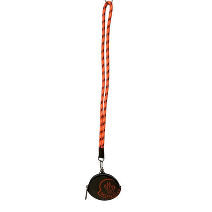 Moncler Logo Print Leather Neck Strap Round Coin Purse Pouch Khaki Orange — view 7