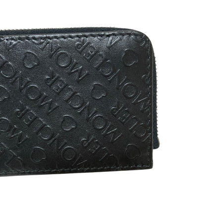 Moncler CC Case Embossed Logo Leather with Neck Strap Card Coin Purse Black — view 5