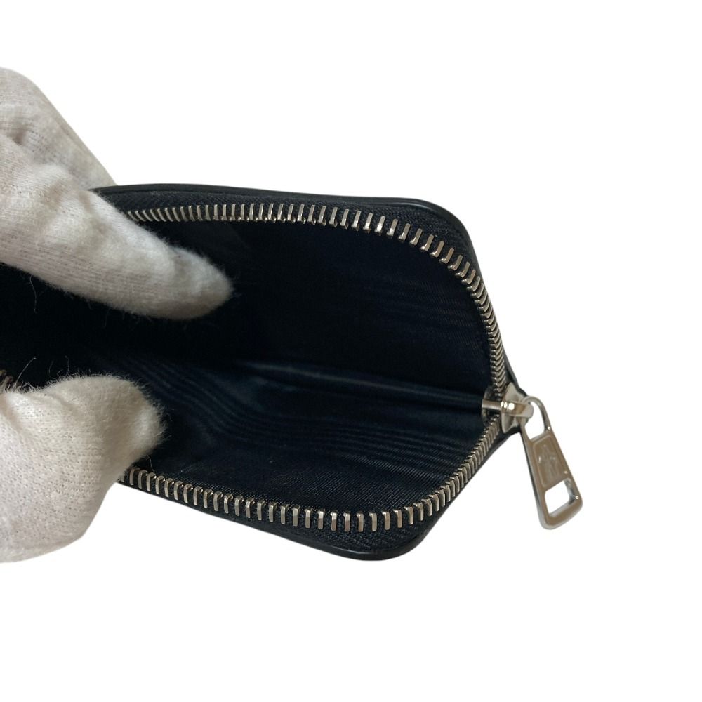 Moncler CC Case Embossed Logo Leather with Neck Strap Card Coin Purse Black — view 6
