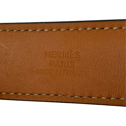 Hermes Collier de Chien Leather Bracelet Bangle Gold T 1 Black — view 4