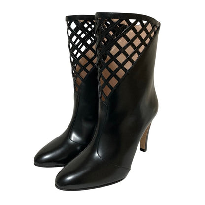 Gucci Mesh Leather Boots Black