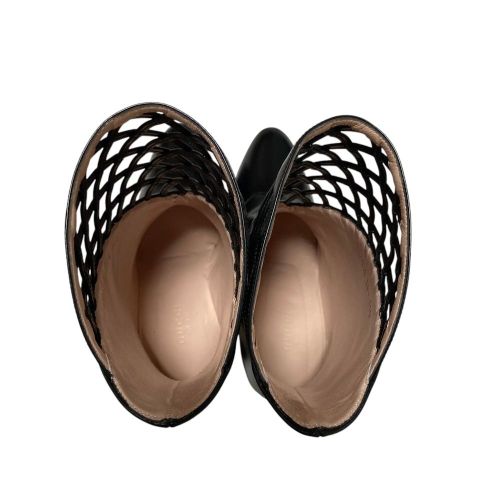 Gucci Mesh Leather Boots Black — view 4