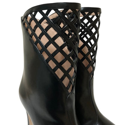 Gucci Mesh Leather Boots Black — view 7