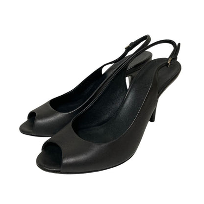 Gucci Leather Open Toe Backstrap Pumps Black Spring Summer Fall Winter