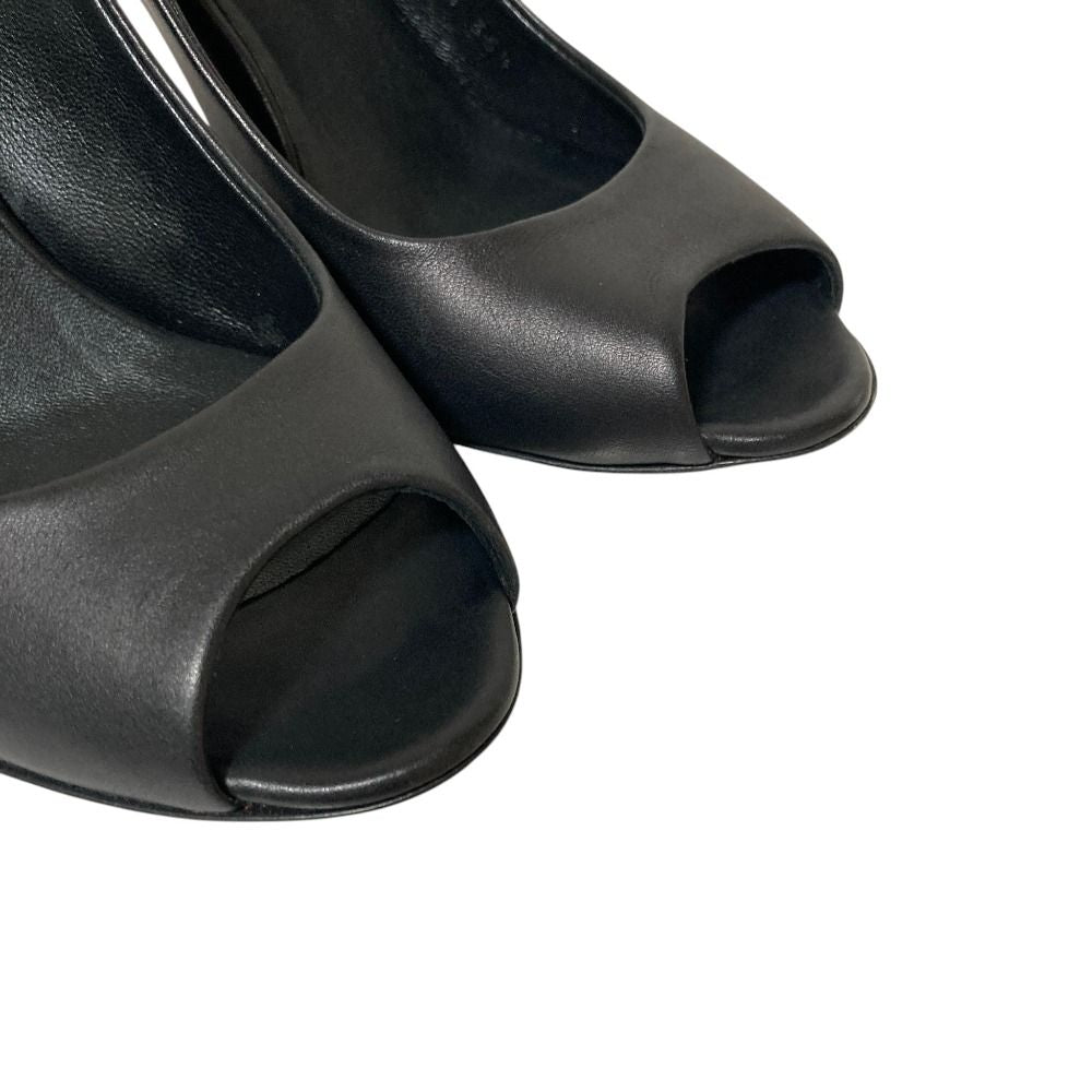 Gucci Leather Open Toe Backstrap Pumps Black Spring Summer Fall Winter — view 6