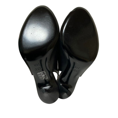 Gucci Leather Open Toe Backstrap Pumps Black Spring Summer Fall Winter — view 5