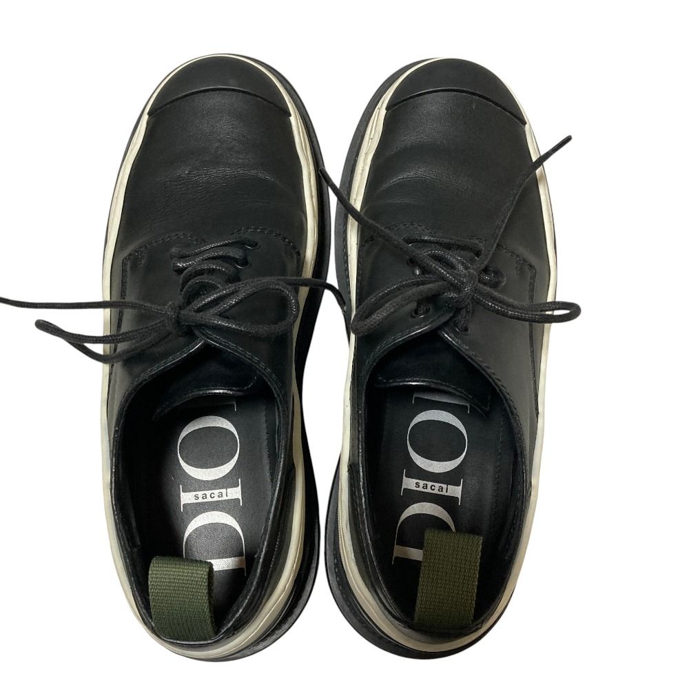 Dior Sacai Leather Derby Shoes Black White Spring Summer Fall Winter — view 4