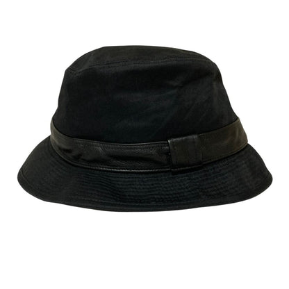 Hermes Leather Trim Belt Cotton Bucket Hat 59 Black Spring Summer Fall Winter — view 2
