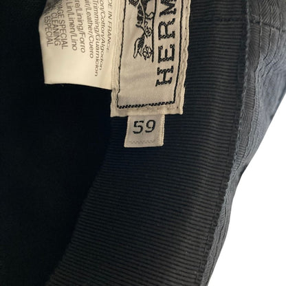 Hermes Leather Trim Belt Cotton Bucket Hat 59 Black Spring Summer Fall Winter — view 7