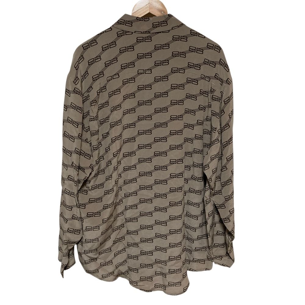 Balenciaga BB Logo Monogram Long Sleeve Shirt Beige Spring Summer Fall Winter 36 — view 2