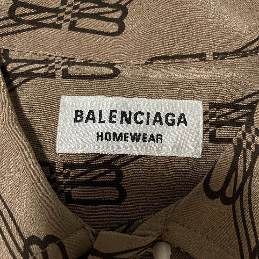 Balenciaga BB Logo Monogram Long Sleeve Shirt Beige Spring Summer Fall Winter 36 — view 5