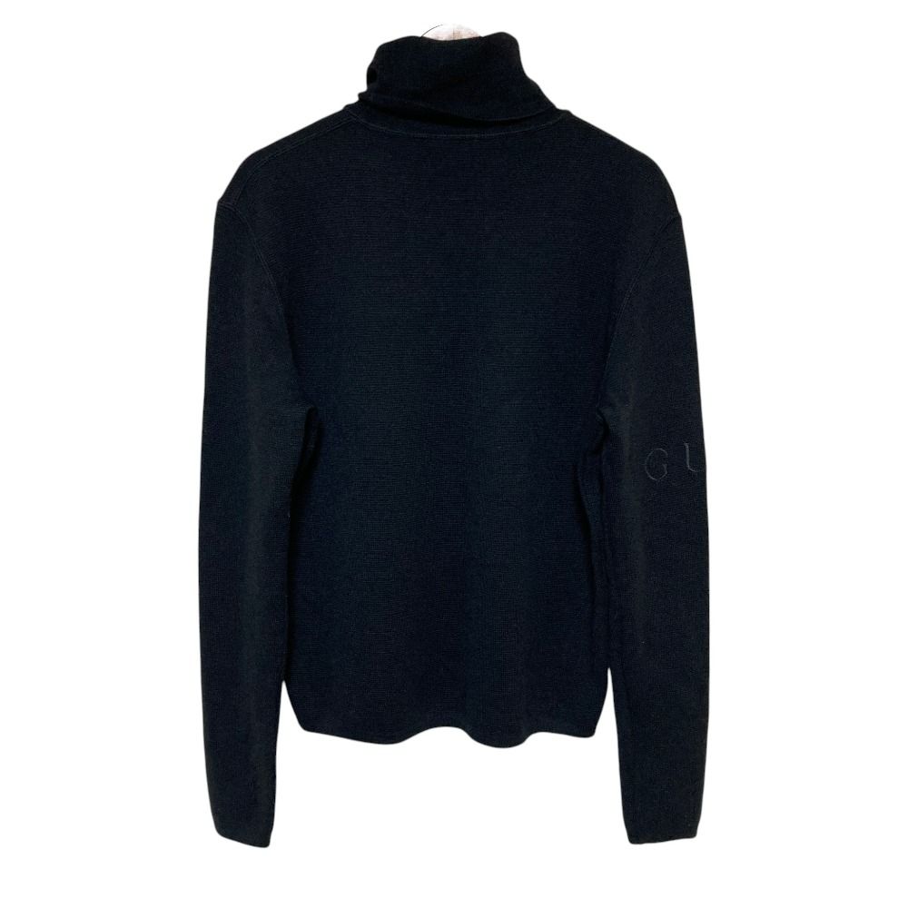 Gucci Tom Ford Era Arm Logo Embroidery Turtleneck Knit Sweater Black Autumn S — view 2