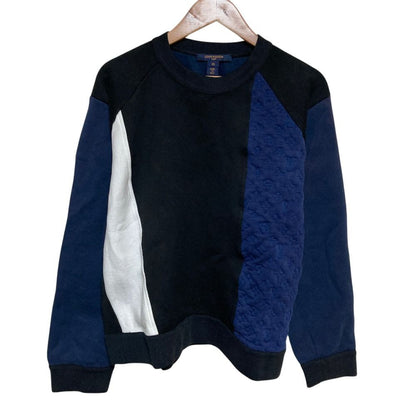 Louis Vuitton Long Sleeve Patchwork Sweatshirt Navy Spring Summer Fall Winter XS